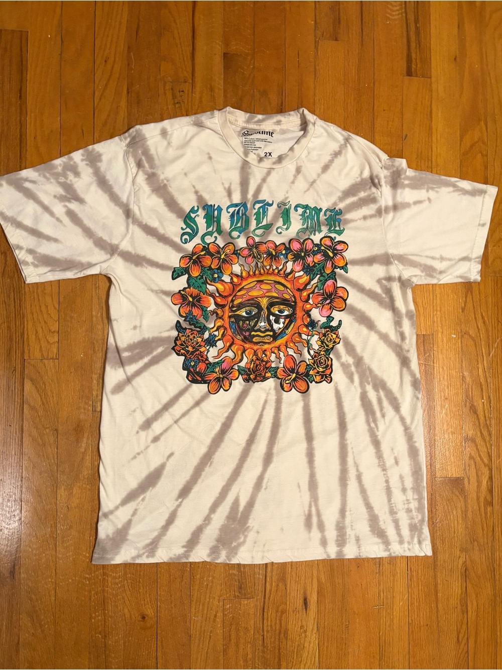 Sublime tie-dye hibiscus sun band tee 2XL